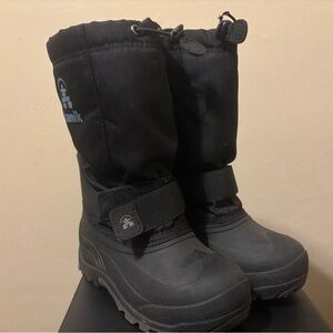 Kamik Black Snow Boots with Blue Logo